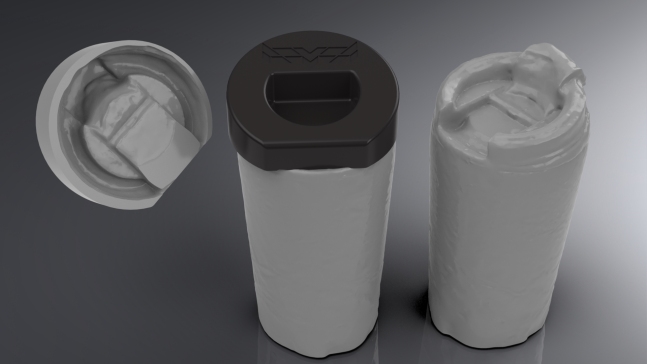 盖子是通过瓶子的3D扫描制作的