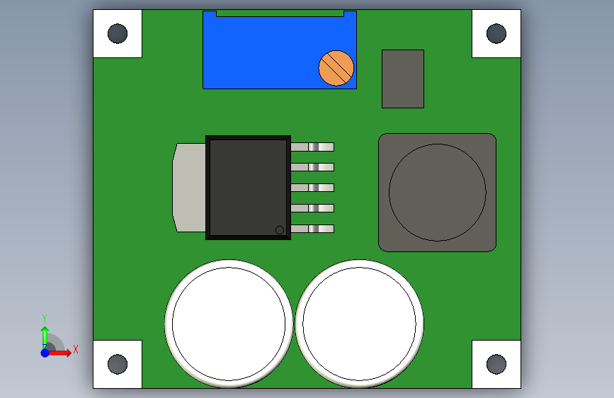 DC-DC 7015 60伏方形PCB 正面视图