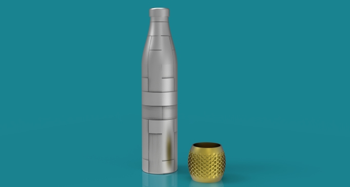 设计师瓶和玻璃