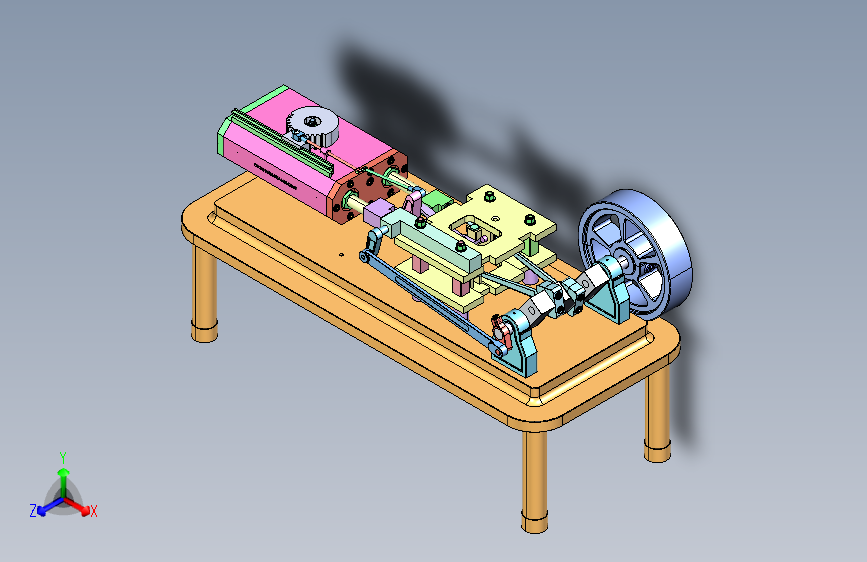 十字双缸蒸汽机结构