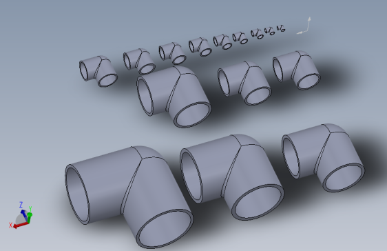 90°弯头 DIN UPVC PN10模型