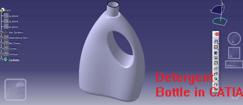 洗涤剂瓶的生成形设计在CATIA V5中