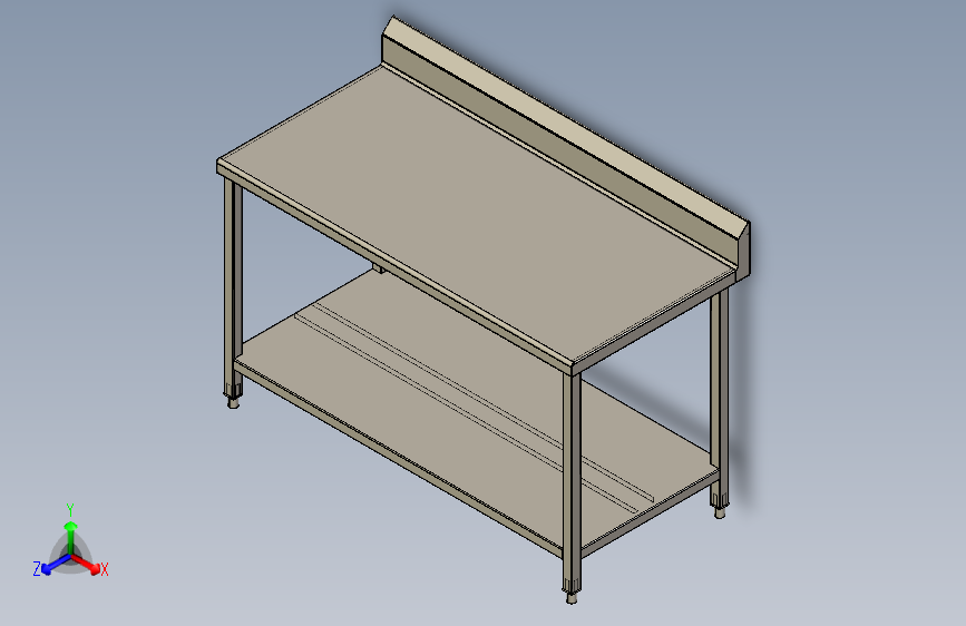 不锈钢工作台带底部搁板