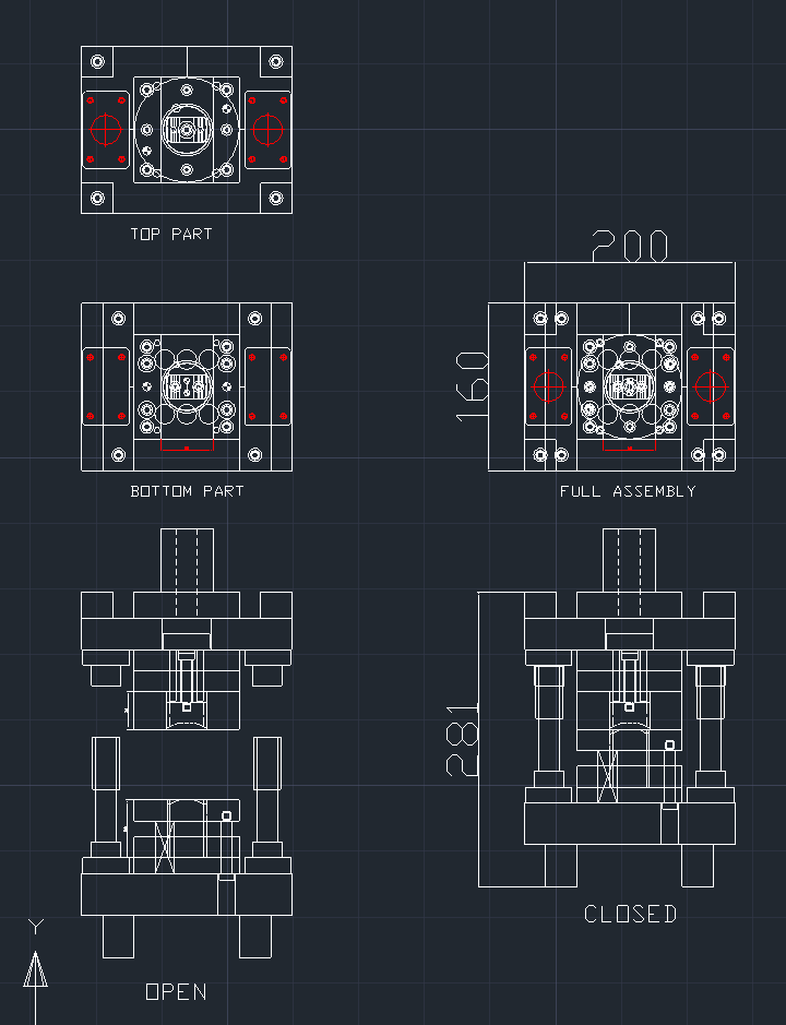 手动成型和冲裁冲压工具 1 工位详细图纸