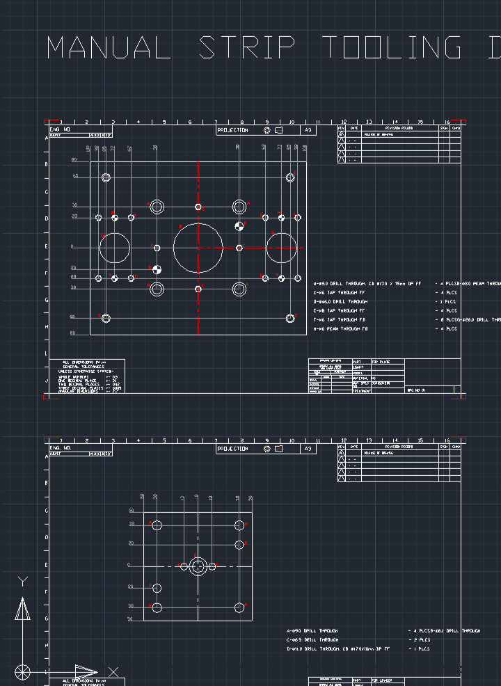 手动成型和冲裁冲压工具 1 工位详细图纸