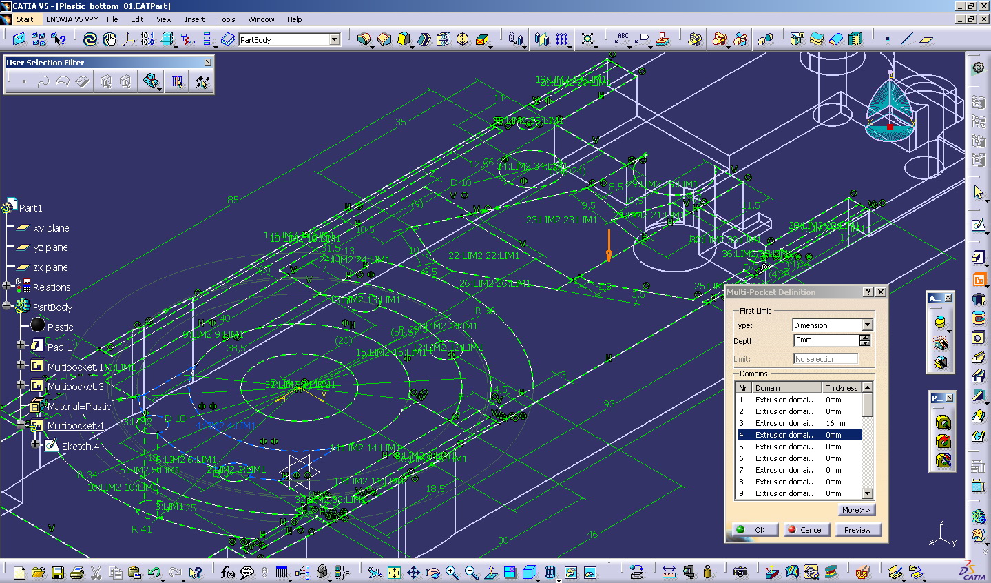 塑料底部 (CATIA V5)