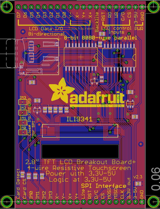 2.8 TFT LCD 带触摸屏扩展板