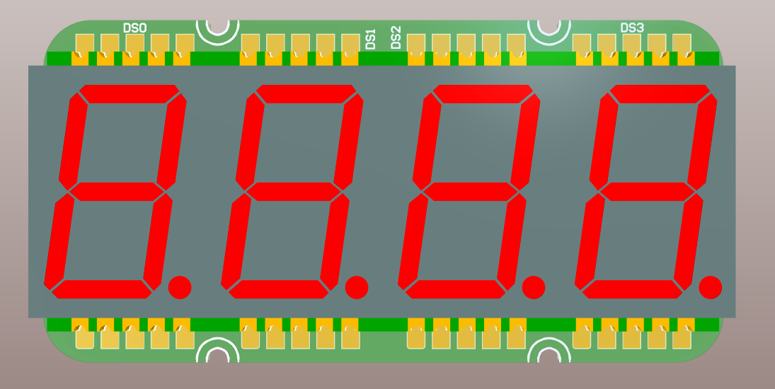 4x 7段LED显示板PCB
