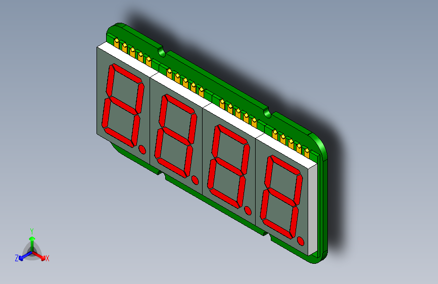 4x 7段LED显示板PCB