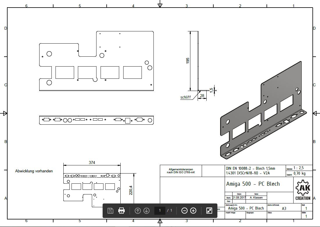阿米加 500 - 钢板更新到 i3 处理器