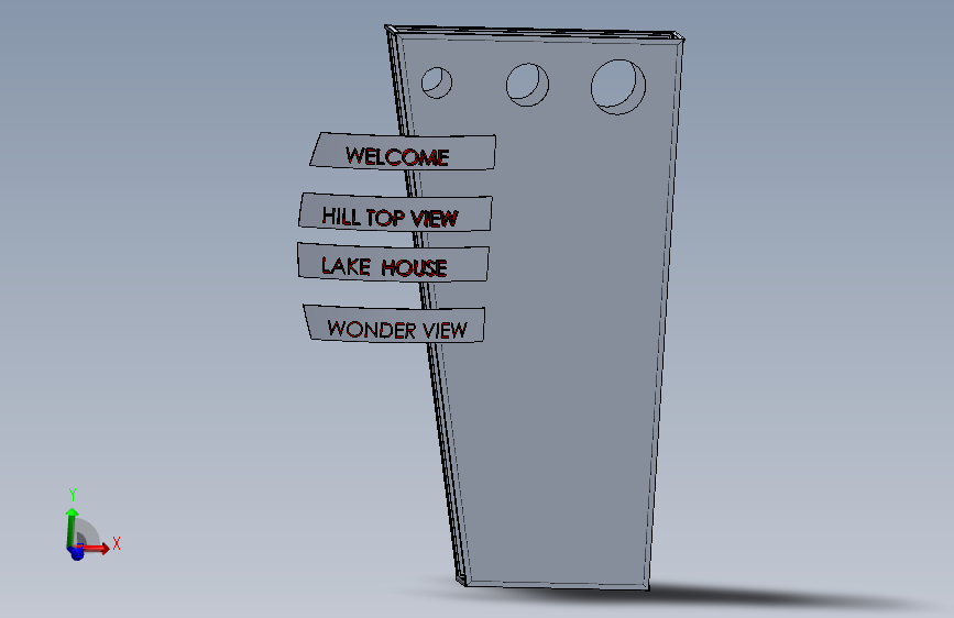 标识牌使用Solidworks制作