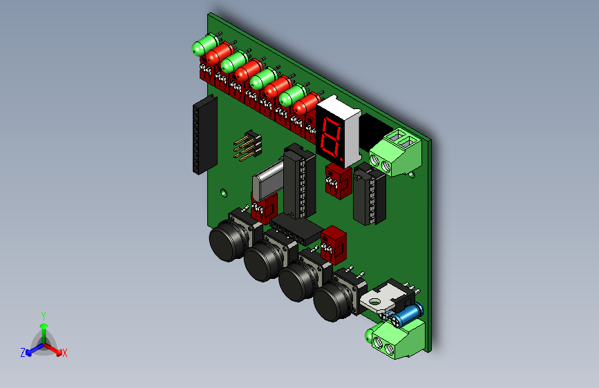 开发板上的 PIC16F628A。