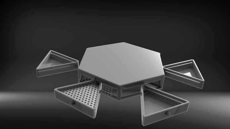 六角形切菜板设计 (Altıgen Doğrama Tahtası Tasarımı)