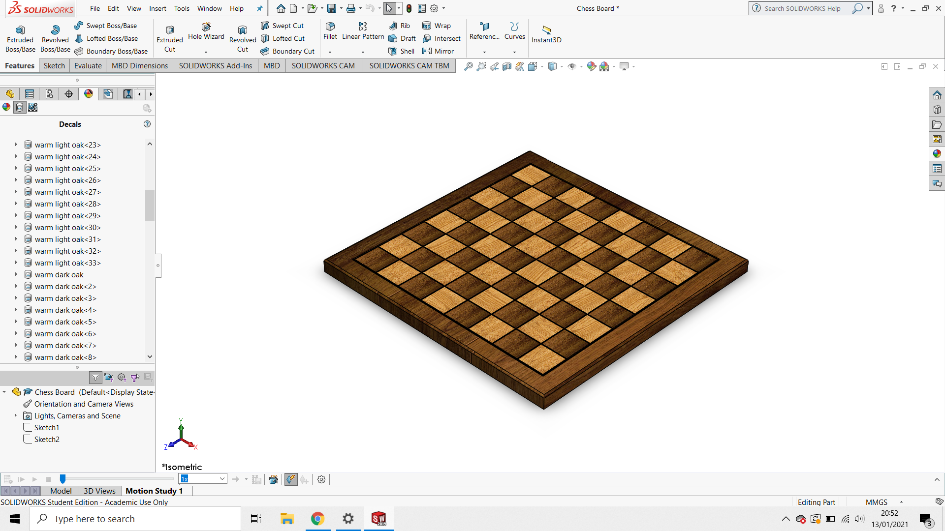 木制国际象棋棋盘