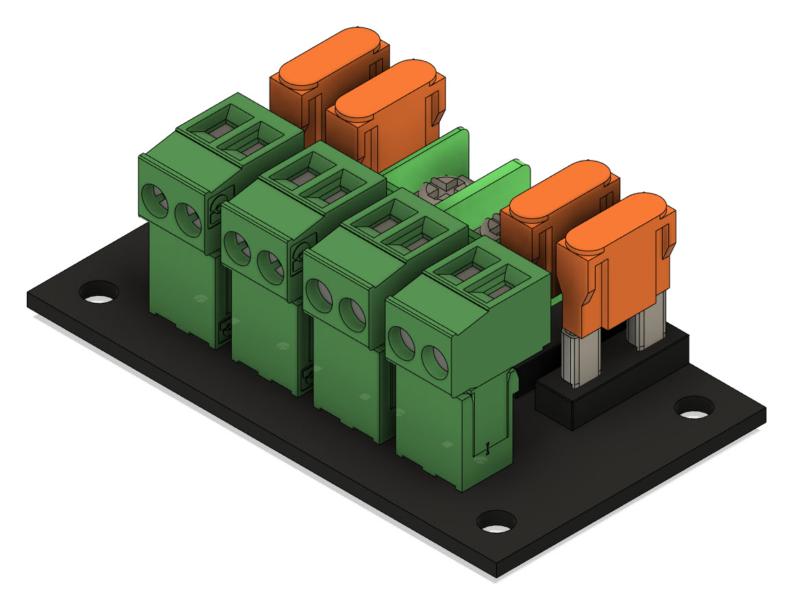 配电板 4 个保险丝输出