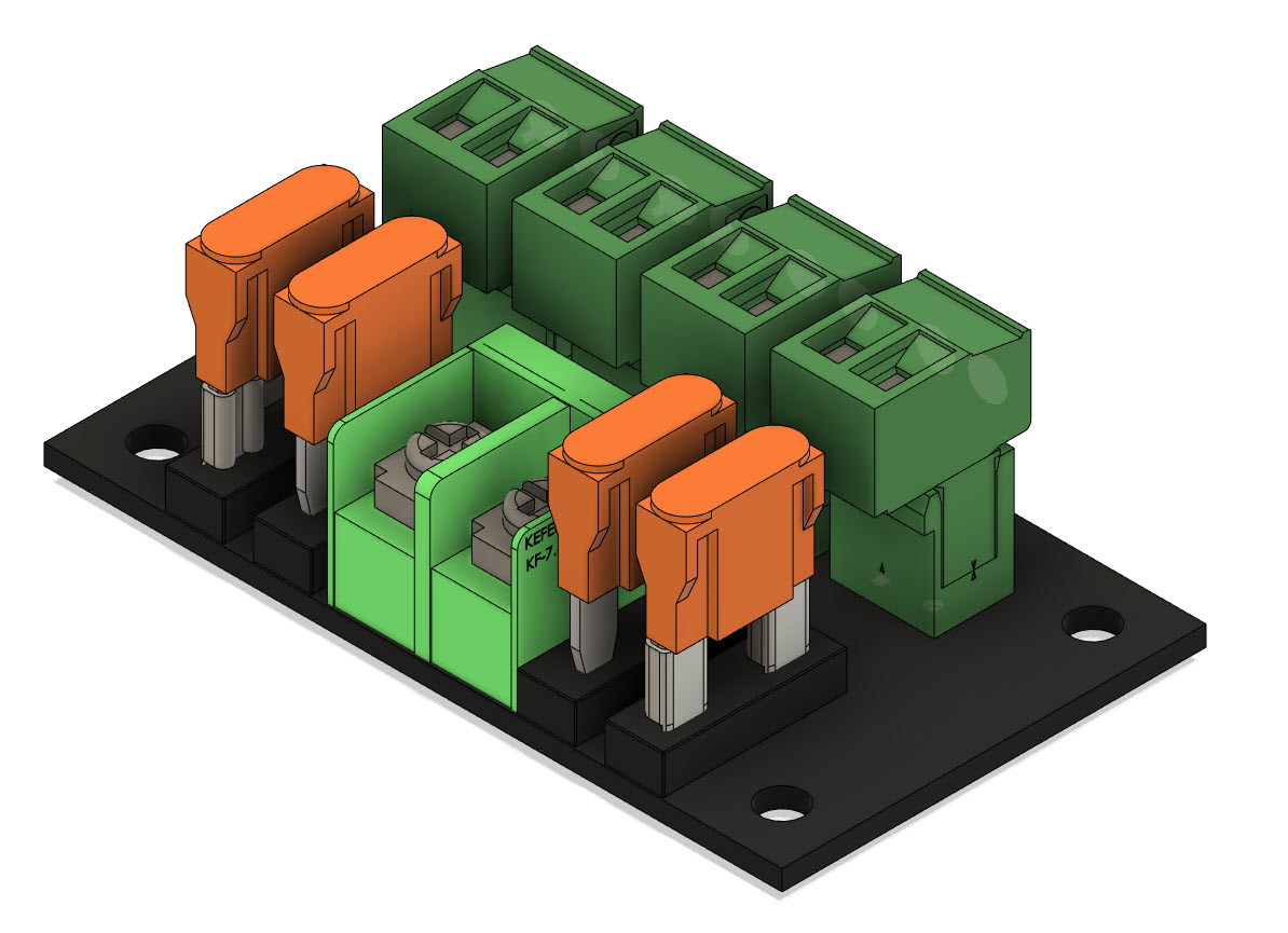 配电板 4 个保险丝输出