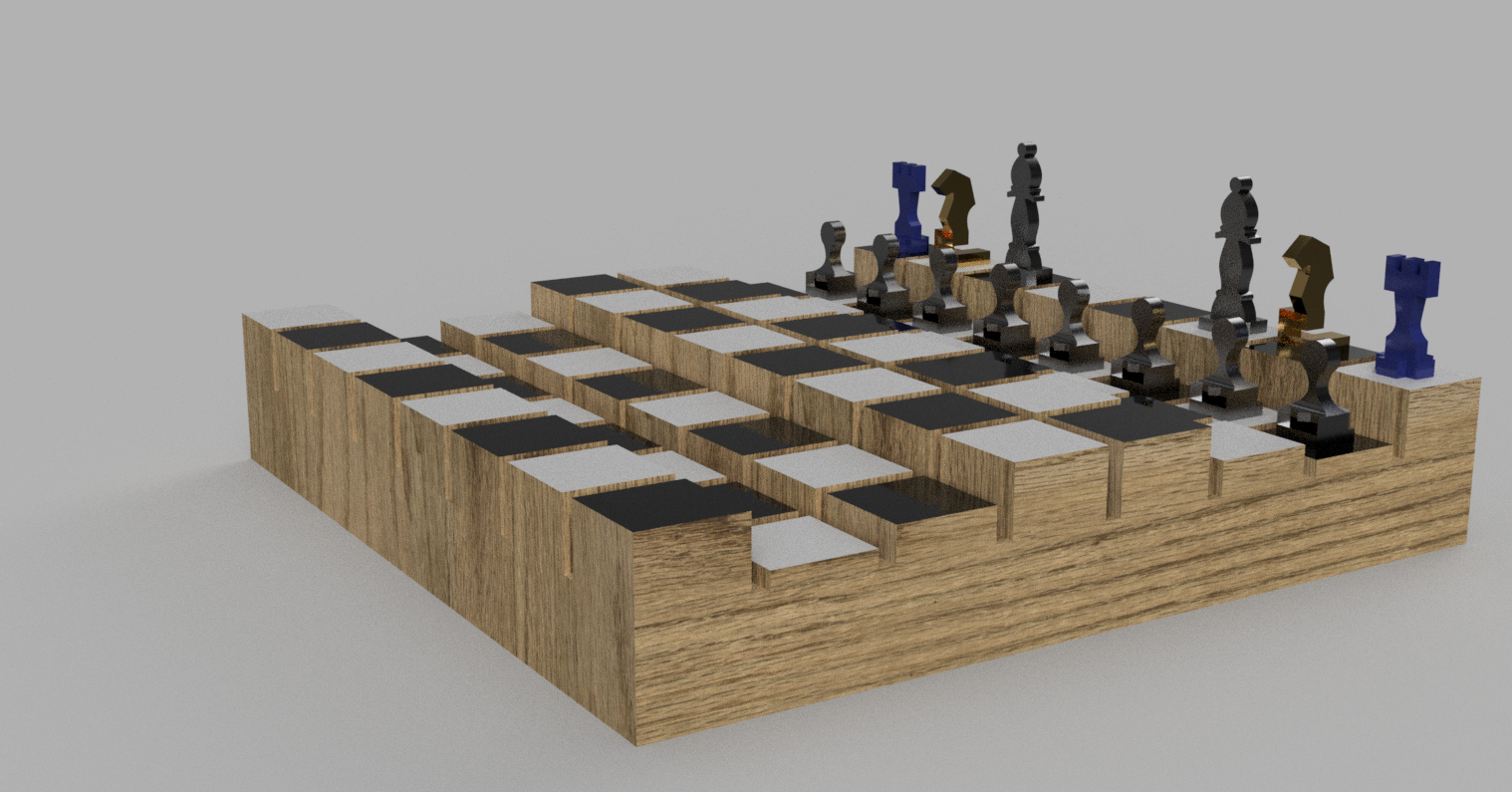 棋盘和棋子,但没有国王和皇后