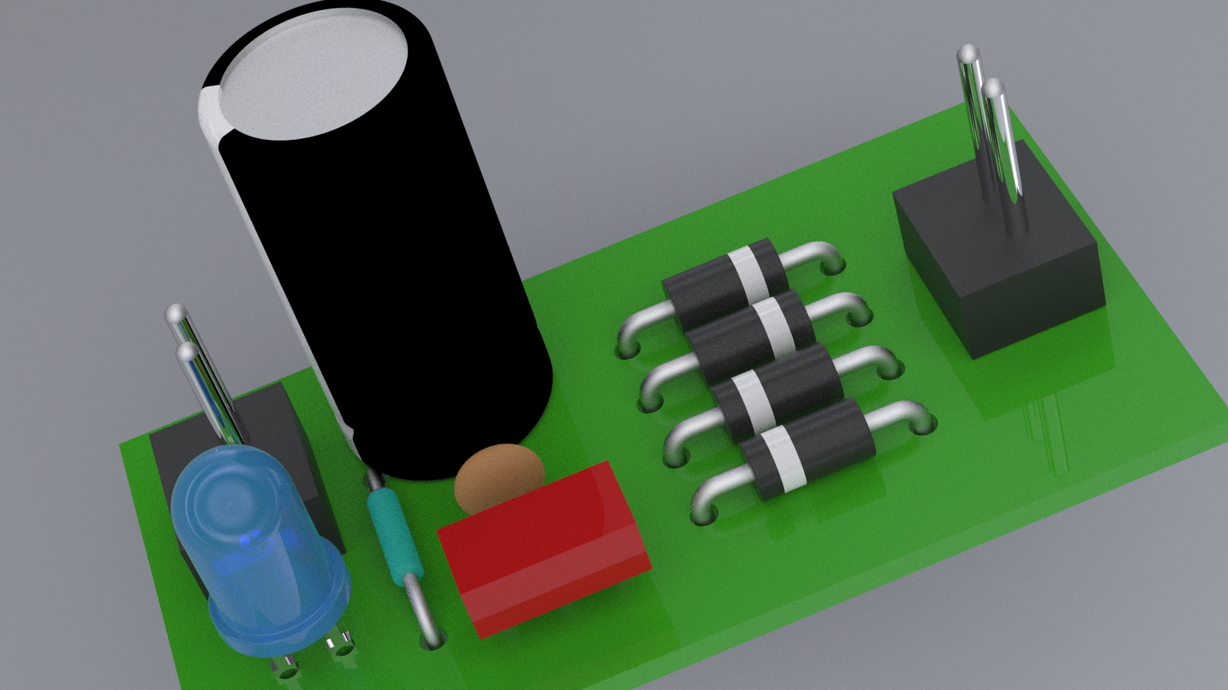 直流电源供应器印刷电路板和组件