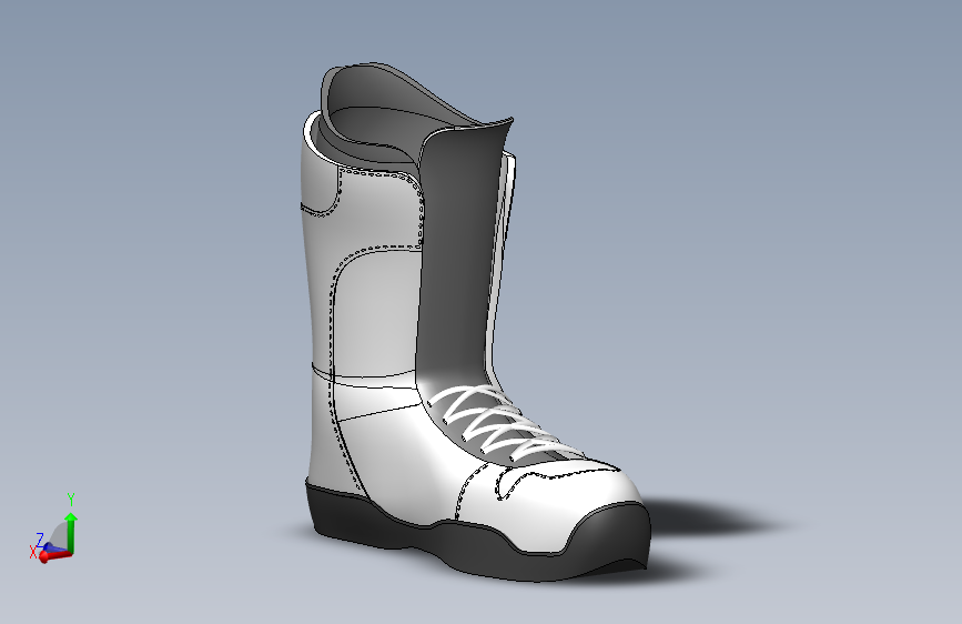 单板雪靴_SOLIDWORKS 2012_模型图纸下载 – 懒石网