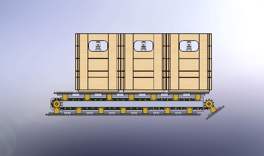 紧凑型模块上的酒瓶运输