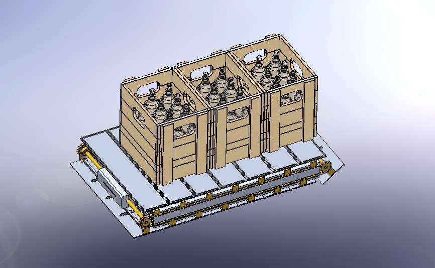 紧凑型模块上的酒瓶运输