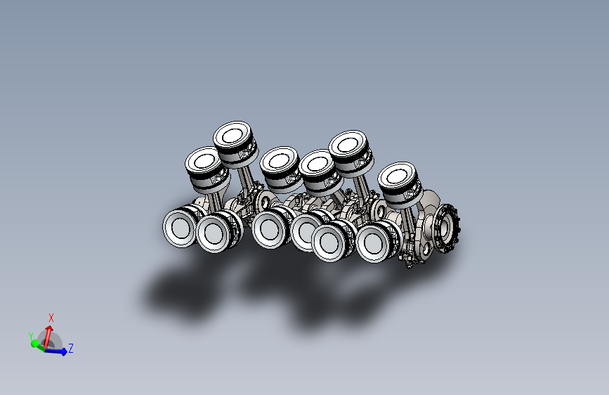 发动机曲轴与活塞总成