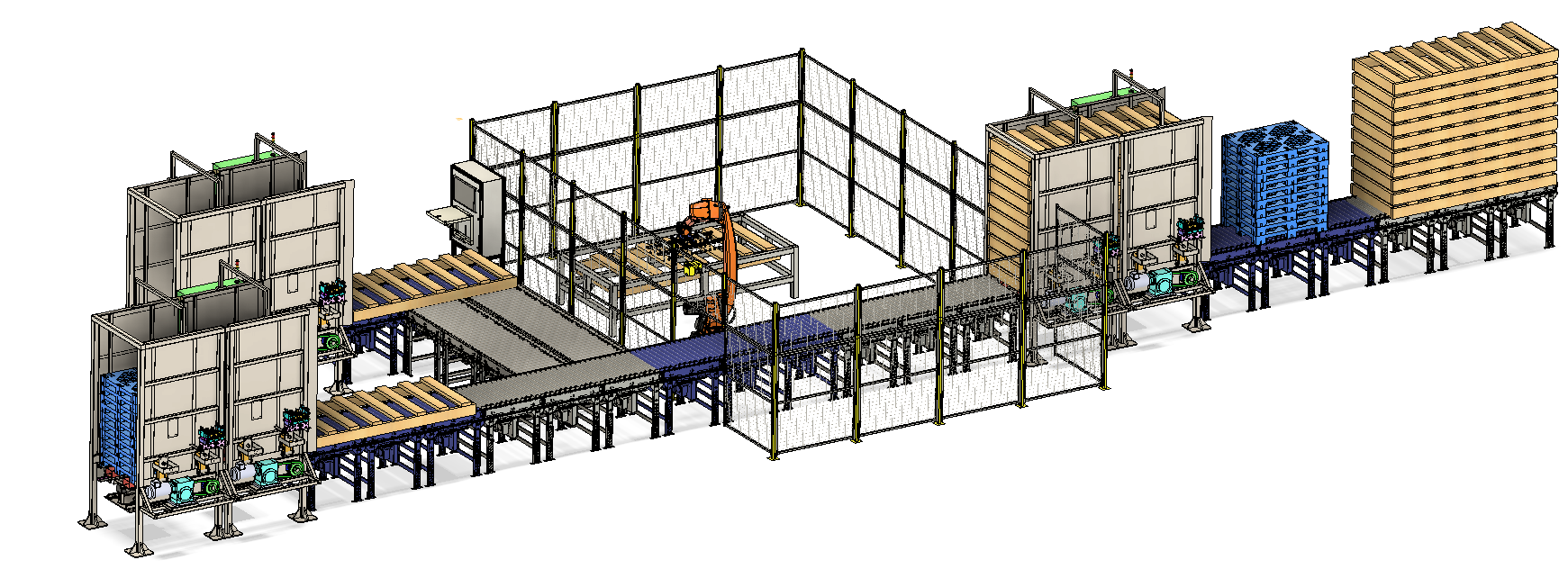 机器人托盘检测输送机