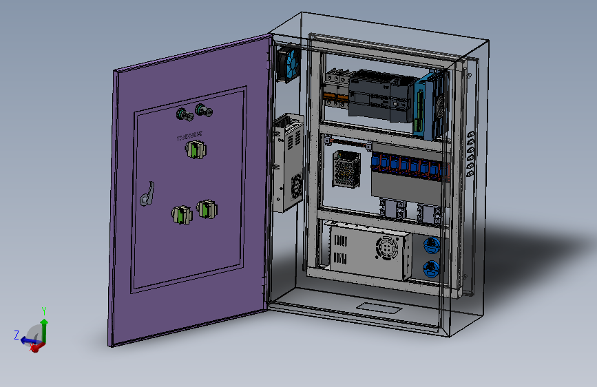 带电器元件的配电箱