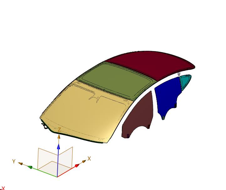 Model3车型风挡天窗玻璃