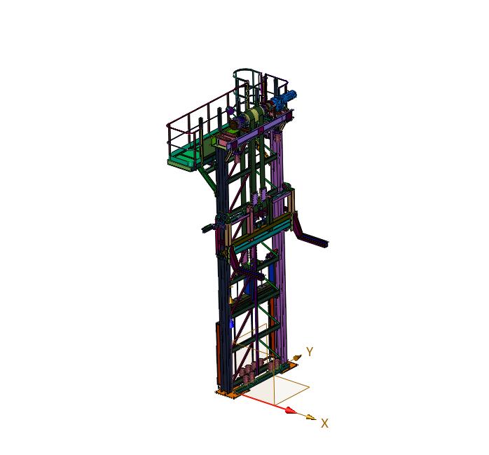 配重机构的提升工装板循环升降机