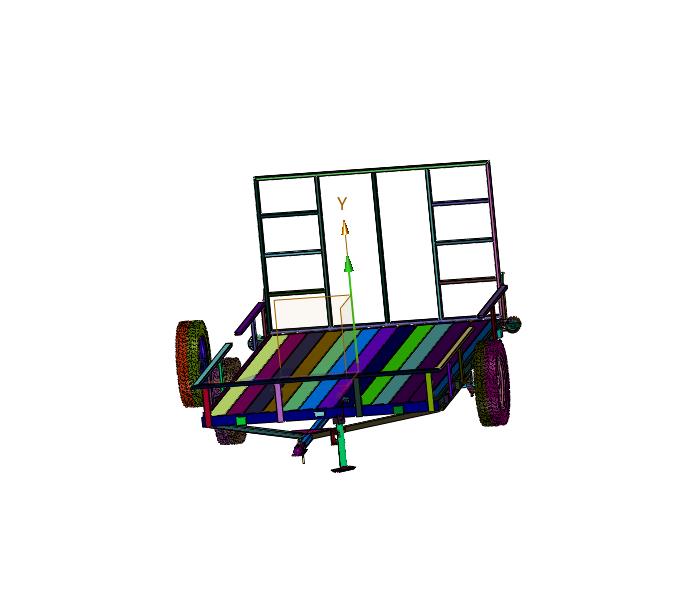 农场自卸牵引式平板车