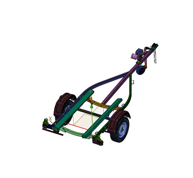 轻型平架载船托车