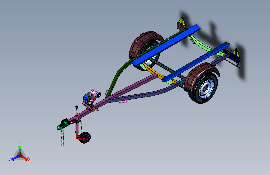 轻型平架载船托车