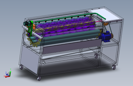 马铃薯去皮清洗机三维图
