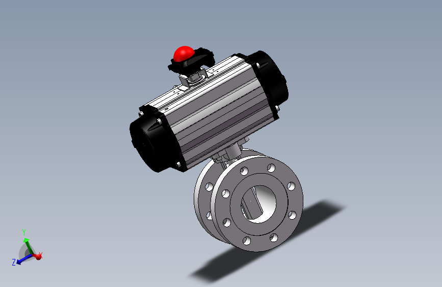 DN80  D643H-40R  不锈钢法兰气动蝶阀
