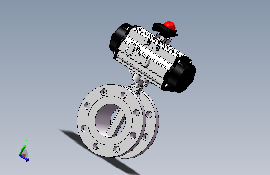 DN125  D643H-40R  不锈钢法兰气动蝶阀