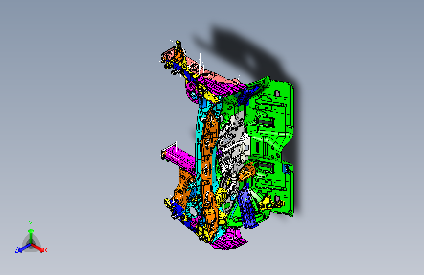 现代-索纳塔8-车身-010201-Front Structure Asy