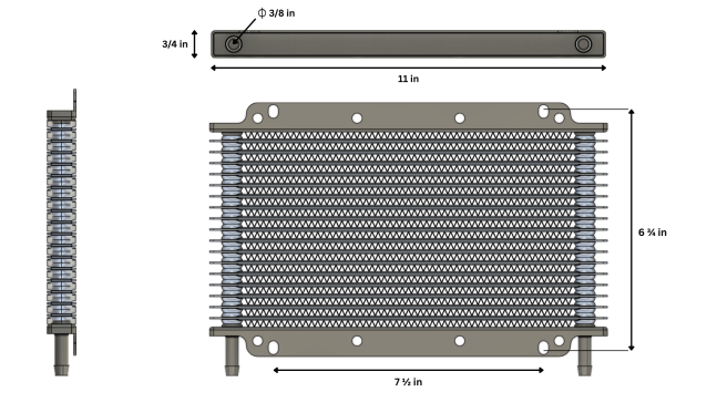 用于赛车_GT的铝合金油冷却器