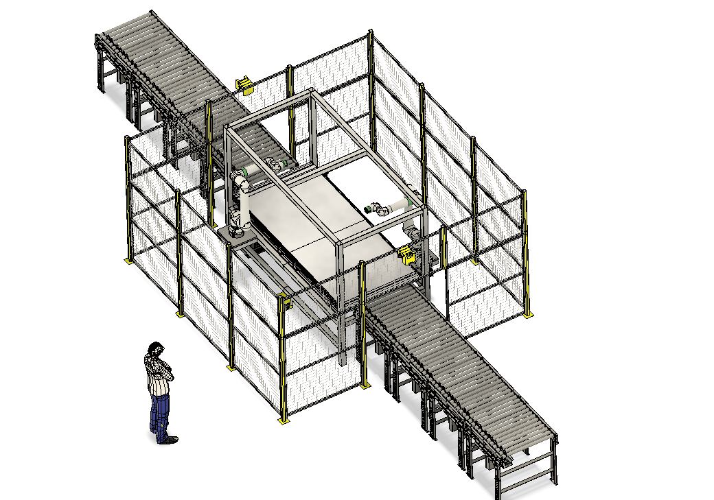 带摄像头的双机器人传送带装配线3D数模图纸 STEP格式