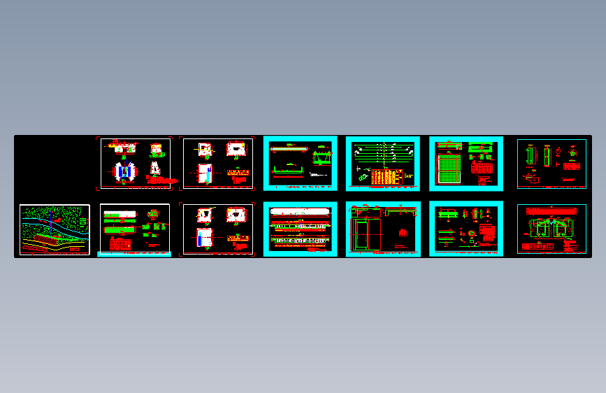 10m现浇板桥景区专用桥设计cad图