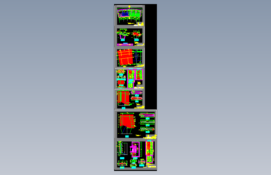 某水利工程拱坝溢洪道体型及配筋图（施工详图设计阶段）