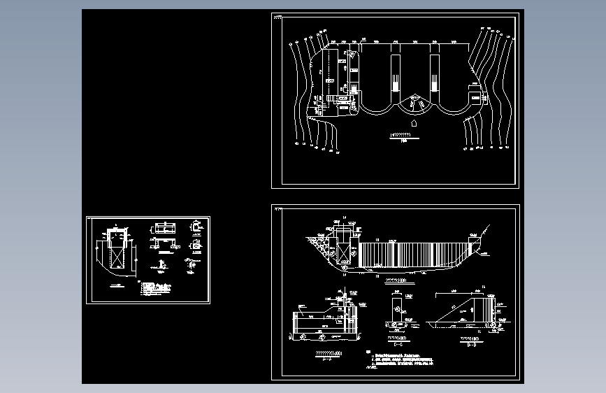 某地4m高小型连拱坝及冲沙闸设计图纸