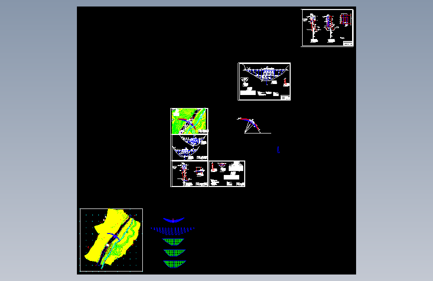 观音峡水电站水工专业拱坝结构布置图