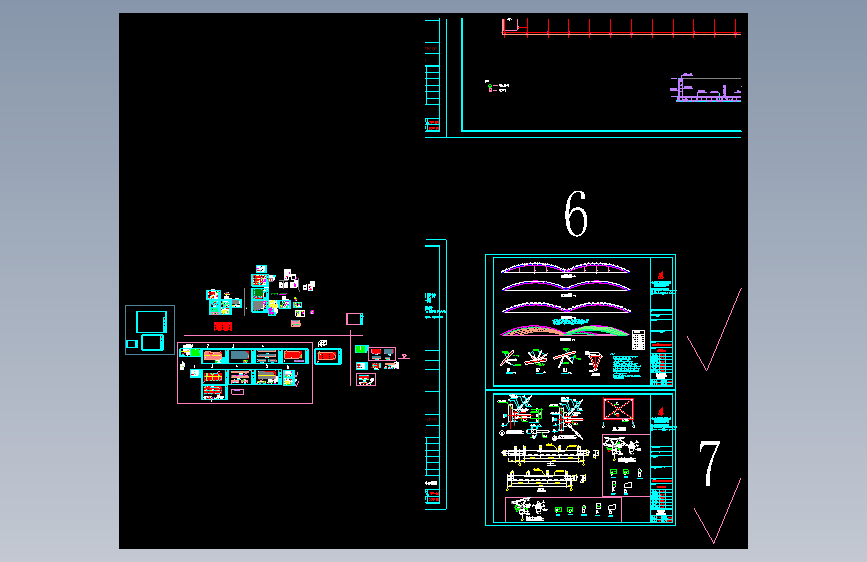 单层钢管桁架结构蔬菜批发市场大棚结构施工图