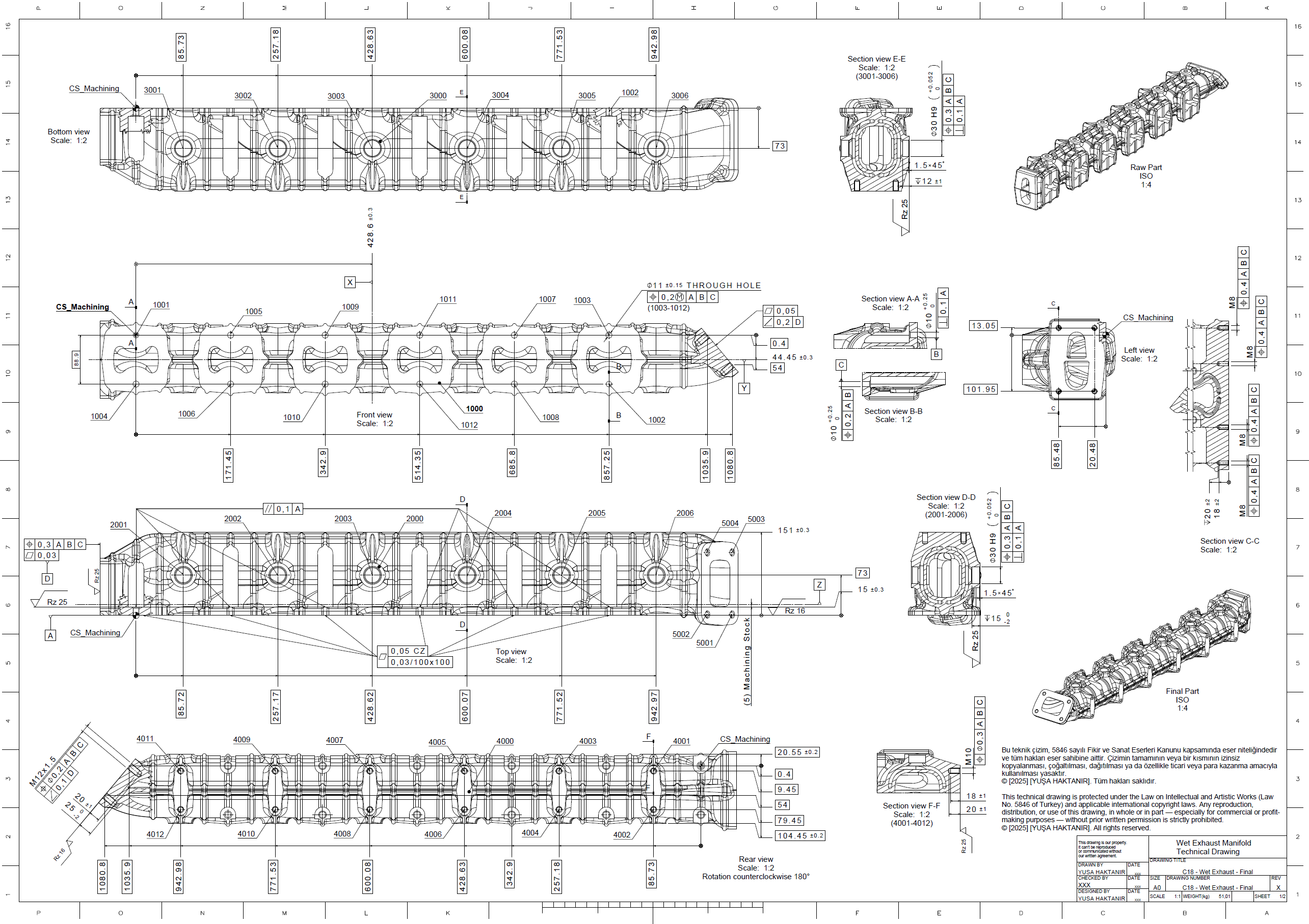 海洋型排气歧管