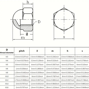 半圆形圆顶螺母