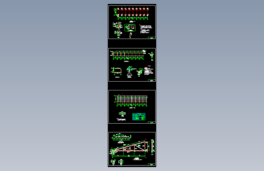 6米跨钢屋架建筑施工参考CAD图