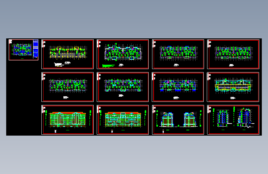 北方某地五层带阁楼住宅楼建筑设计方案图