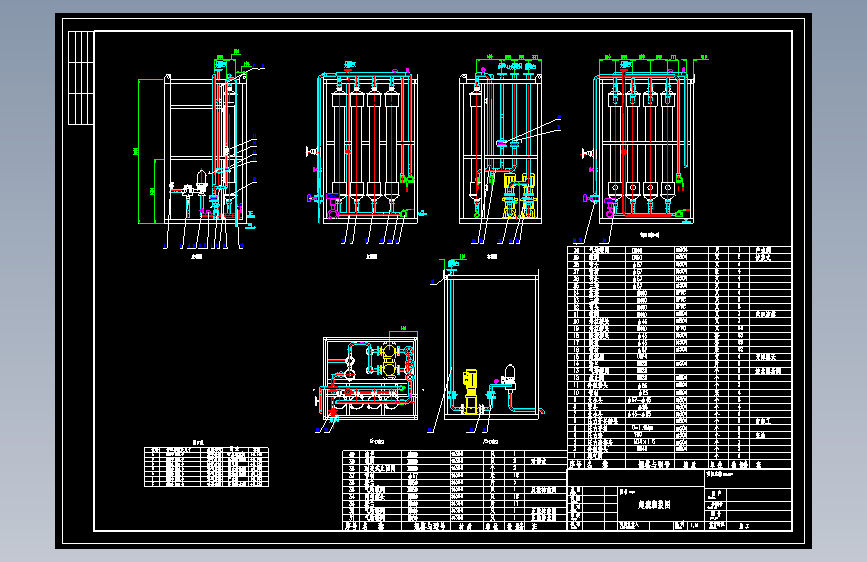 超滤设备安装示意图（含规格、型号）