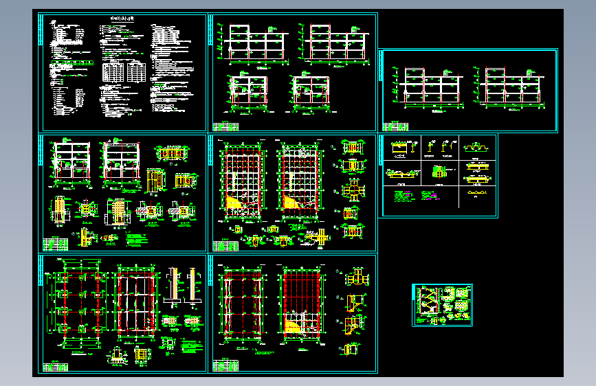 多层钢框架办公楼完整结构施工图